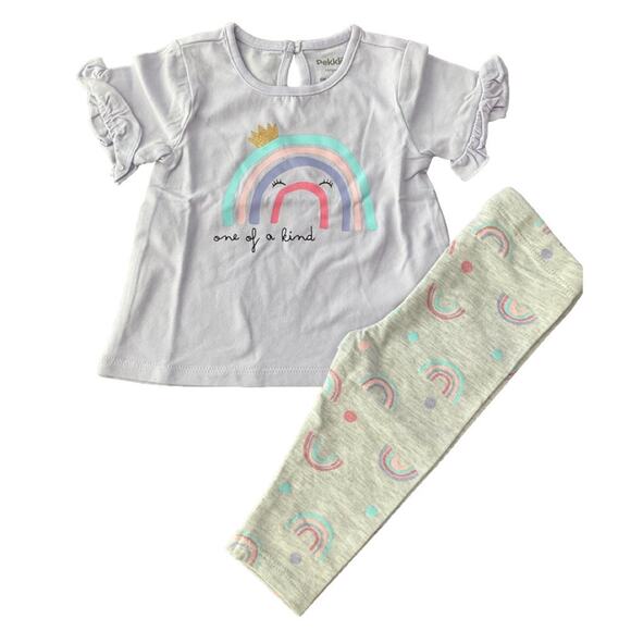 Pekkle Baby Rainbow Purple Infant 4 piece Set Size 6 Months NEW - Picture 4 of 6